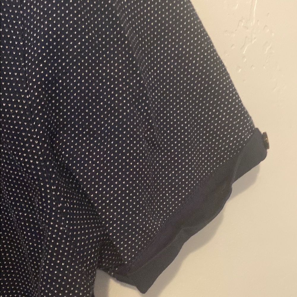 Ted Baker Navy Blue With Tiny White polka Dots Short Sleeve Shirt Men 4 - Picture 4 of 7